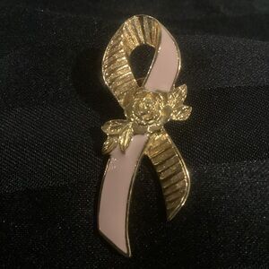 Gold and Pink Breast Cancer  Awareness Lapel Pin